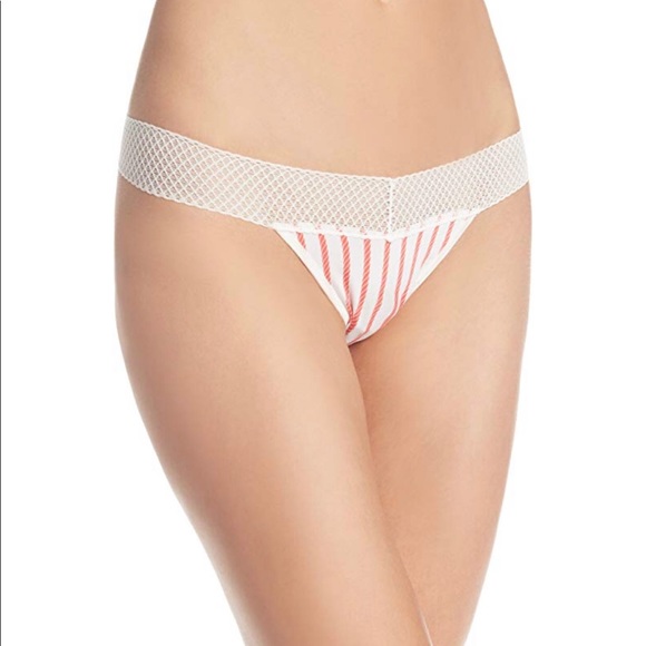 NWT Splendid Navy Rope Stripe Print Thong - Picture 1 of 6